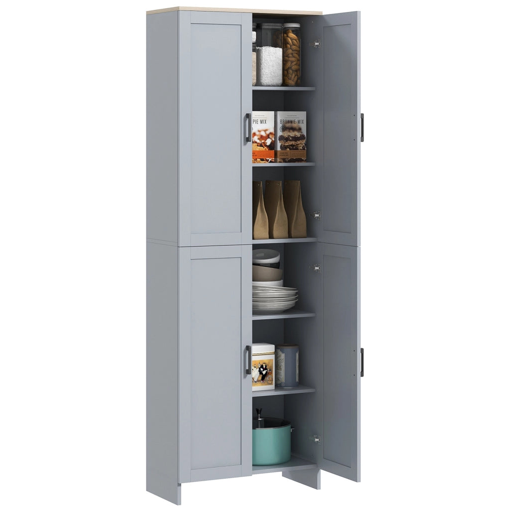 Armadio da Cucina con 4 Porte e Ripiani ¨C Minimal ¨C Grigio 170 cm