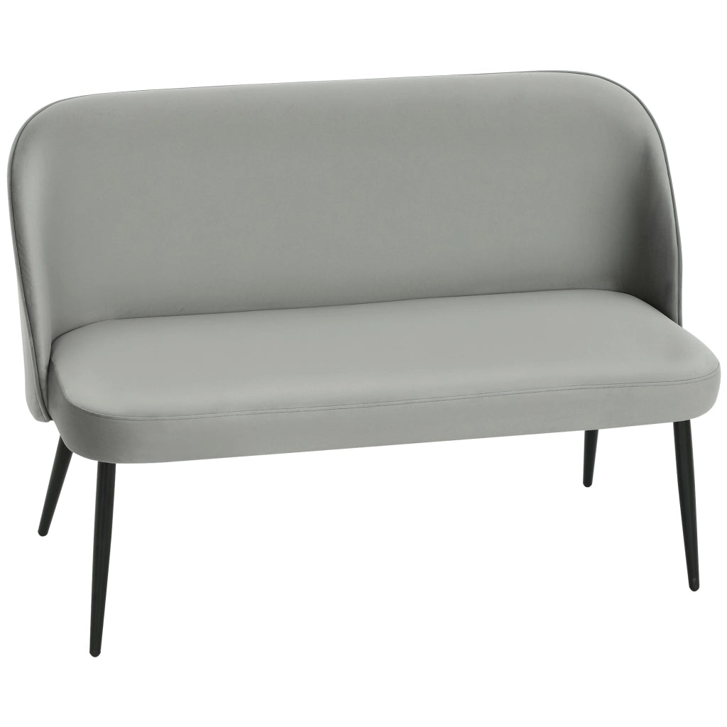 Divano 2 posti ¨C Minimal ¨C tessuto grigio, metallo e legno
