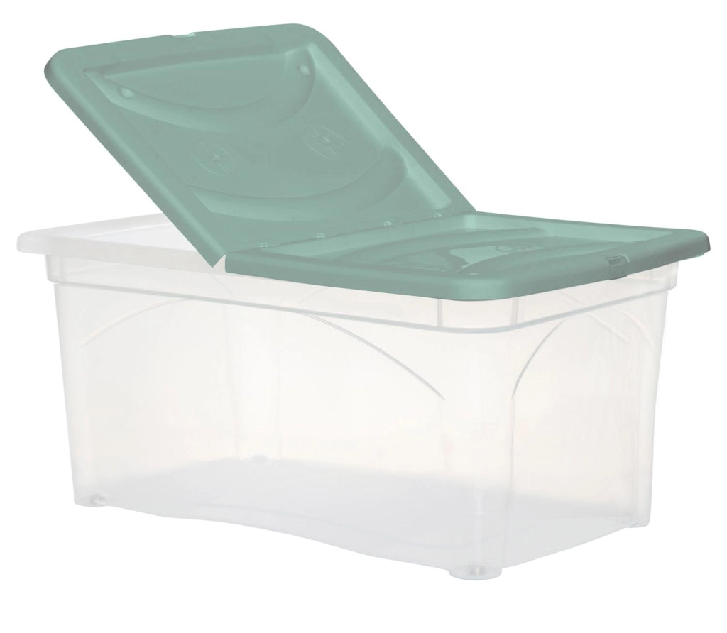 BOX CONTENITORE CON RUOTE DIMENSIONI 60X40X28CM E COPERCHIO VERDE