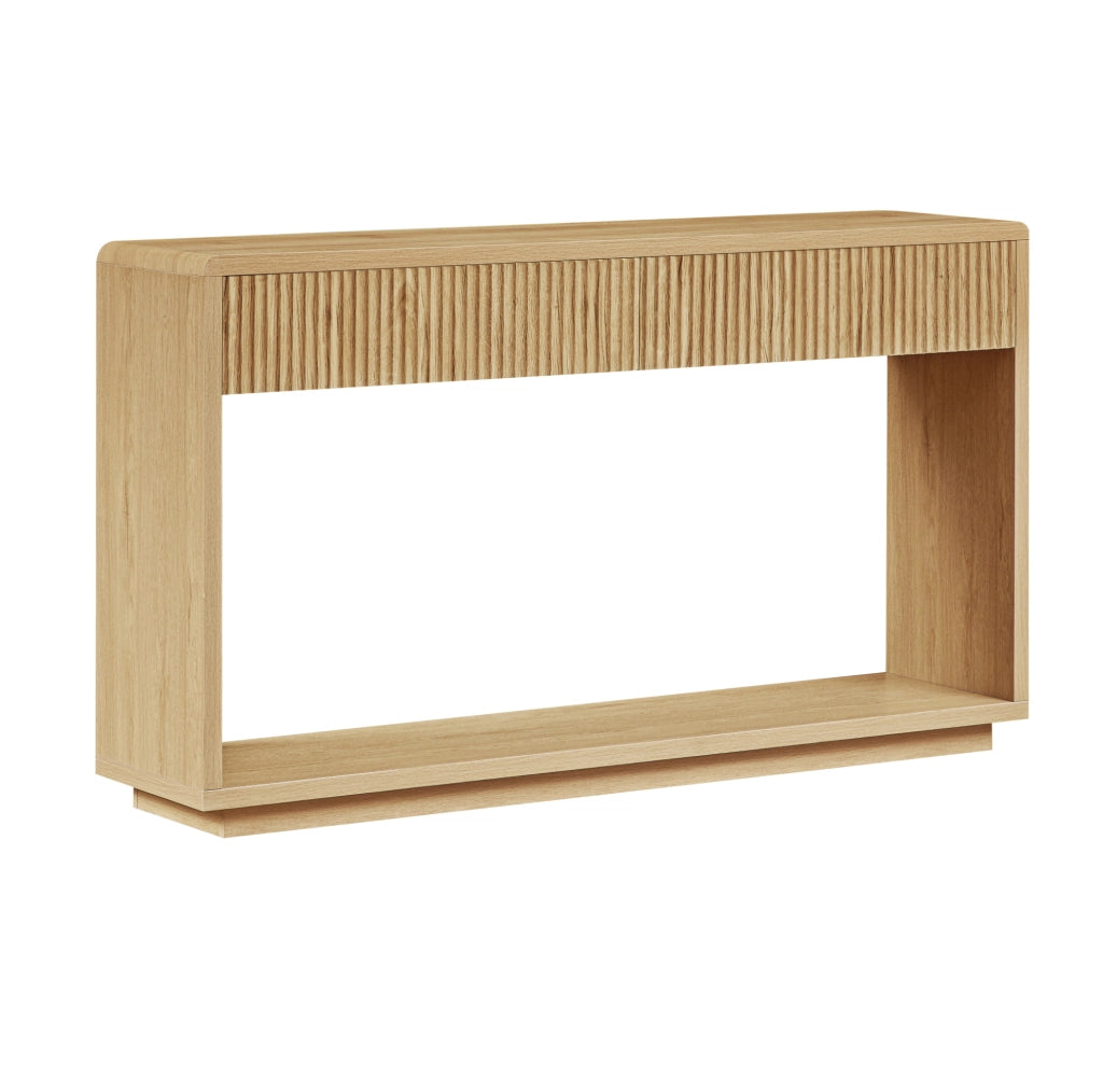 Consolle da ingresso 150 cm con 2 cassetti e ripiano aperto naturale HOMVRA