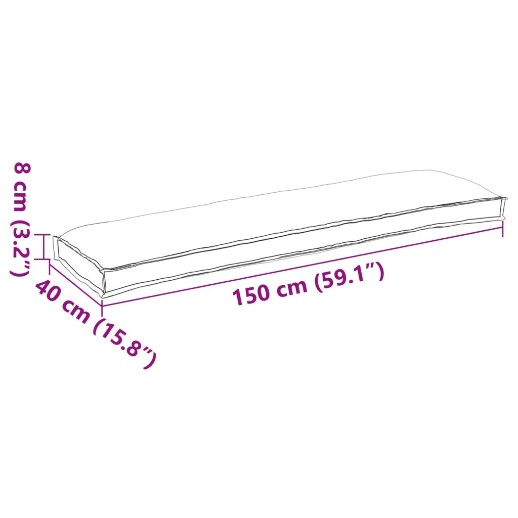 Set di Cuscini per Pallet 2 pz | Cuscini per sedie Antracite 150 x 40 x 8 cm