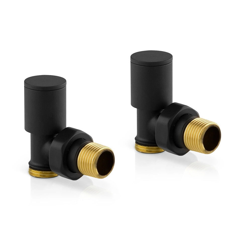 Termoarredo design nero opaco L 60x170 interasse 55 cm con Kit valvole