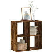 Libreria-Scaffale per Libri-Mobile di Stoccaggio Rovere Fumo 68,5x32x68,5 cm in Legno Multistrato