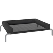 Lettino rialzato per cani da interno e esterno 110 x 75 x 30 cm cuscino a u supporta 20 kg moderno ed essenziale in textilene nero 21_0007372