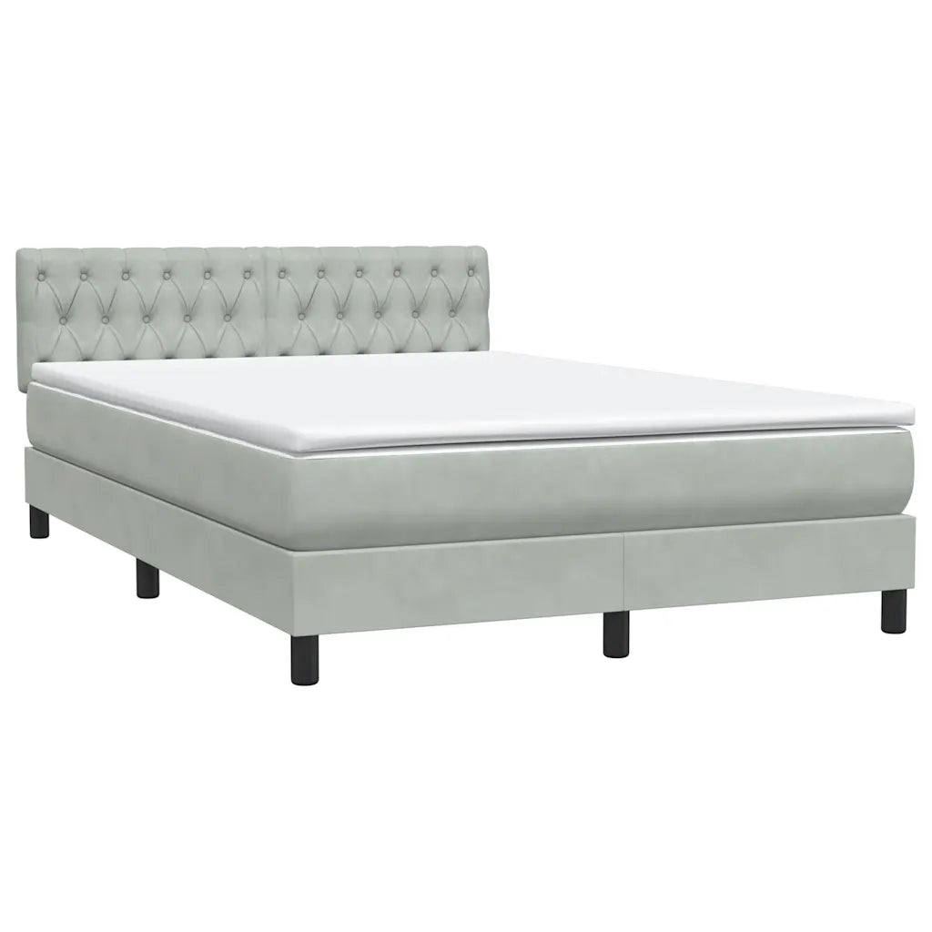 Giroletto a Molle con Materasso Grigio Chiaro 160x210cm Velluto 3316503