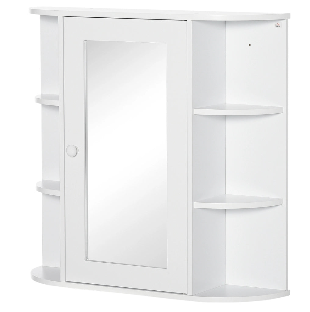 Armadio bagno sospeso 66x17x63 cm in MDF bianco, 8 scomparti