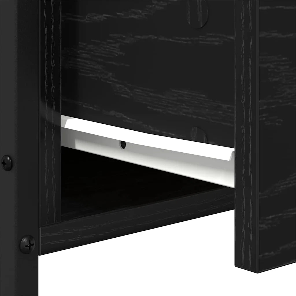Comodino | Armadio da Notte | Mobiletto da notte con cassetto Rovere Nero 34 x 35,5 x 70 cm
