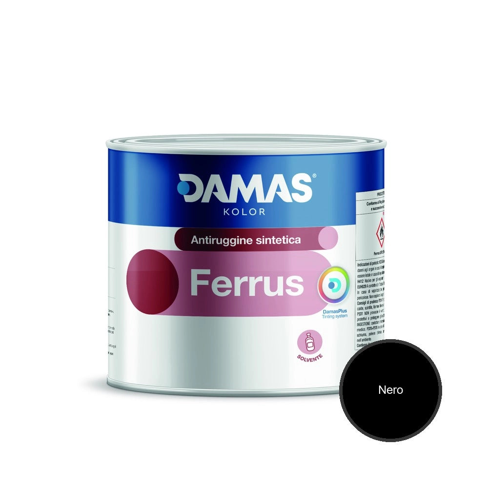 Damas ferrus antiruggine sintetica al fosfato di zinco ferro *** formato 0,500 lt, colore- nero, confezione 1