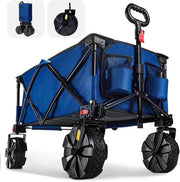 Carrello pieghevole per campeggio e spiaggia - 128 l - con contenitore per bicchieri