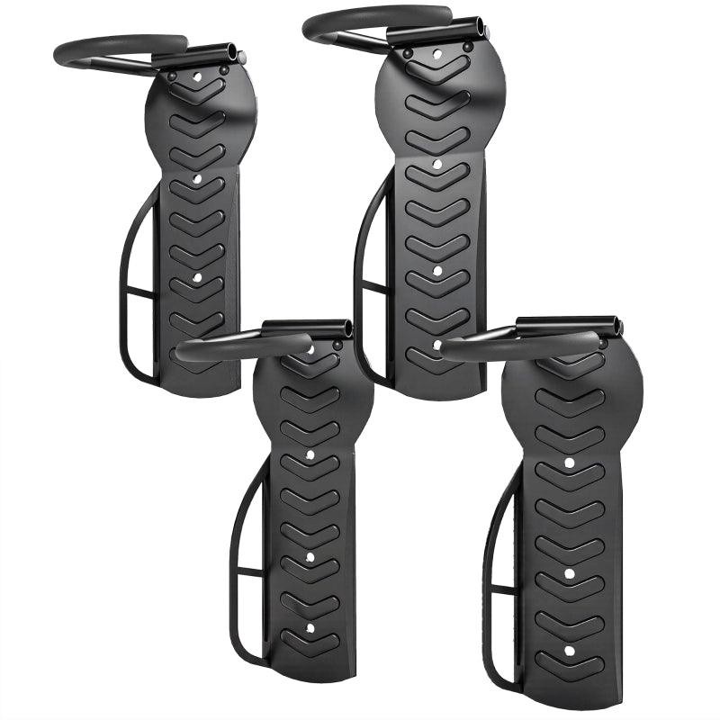 Set di 4 portabiciclette verticali da parete con portata di 30 kg, pieghevoli, per 4 biciclette, adatti a bici da strada, MTB e e-bike, per garage e