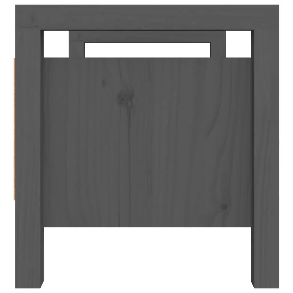 Panca da ingresso-Sgabello-Panca da Corridoio Grigio 80x40x43 cm in Legno Massello di Pino