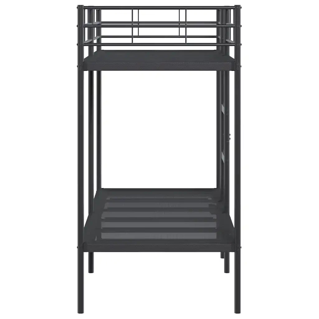 Letto singolo | Letto per adulti | Letto a Castello senza Materasso Nero 80x200 cm in Acciaio