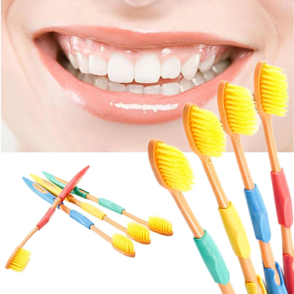 Trade Shop - Set 4 Pezzi Spazzolini Spazzolino Da Denti Setole Morbide Proteggi Gengive -