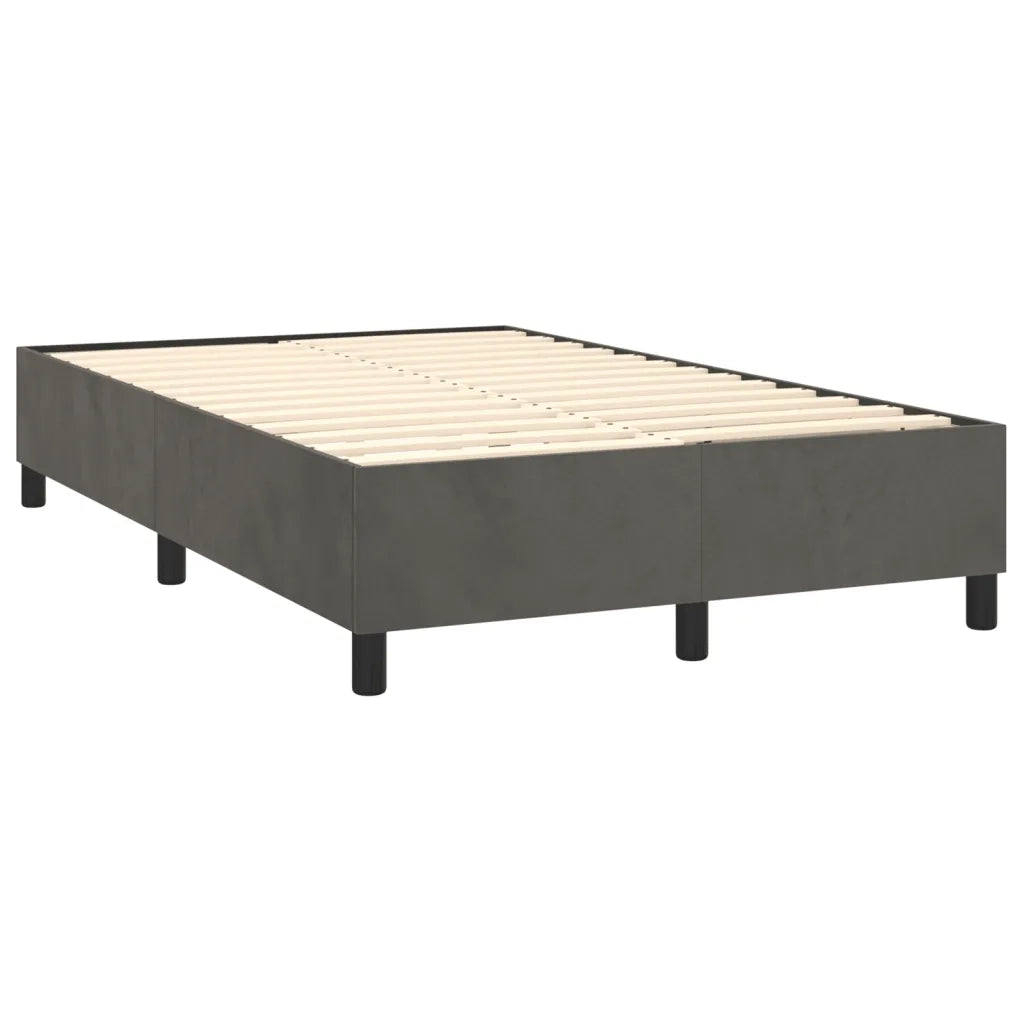 Giroletto a Molle con Materasso Grigio Scuro 120x190 cm Velluto 3270008