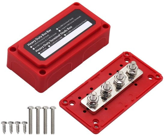 Pannello di distribuzione 300A - Modulo di alta resistenza - Distributore di corrente - 12V-48V - Blocco di connessione per batterie - Per uso marino, auto e solare - In nylon