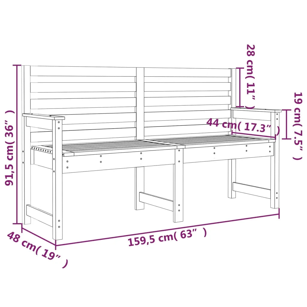 Panchina da Giardino | Panca da Giardino 159,5x48x91,5 cm in Legno Massello di Pino