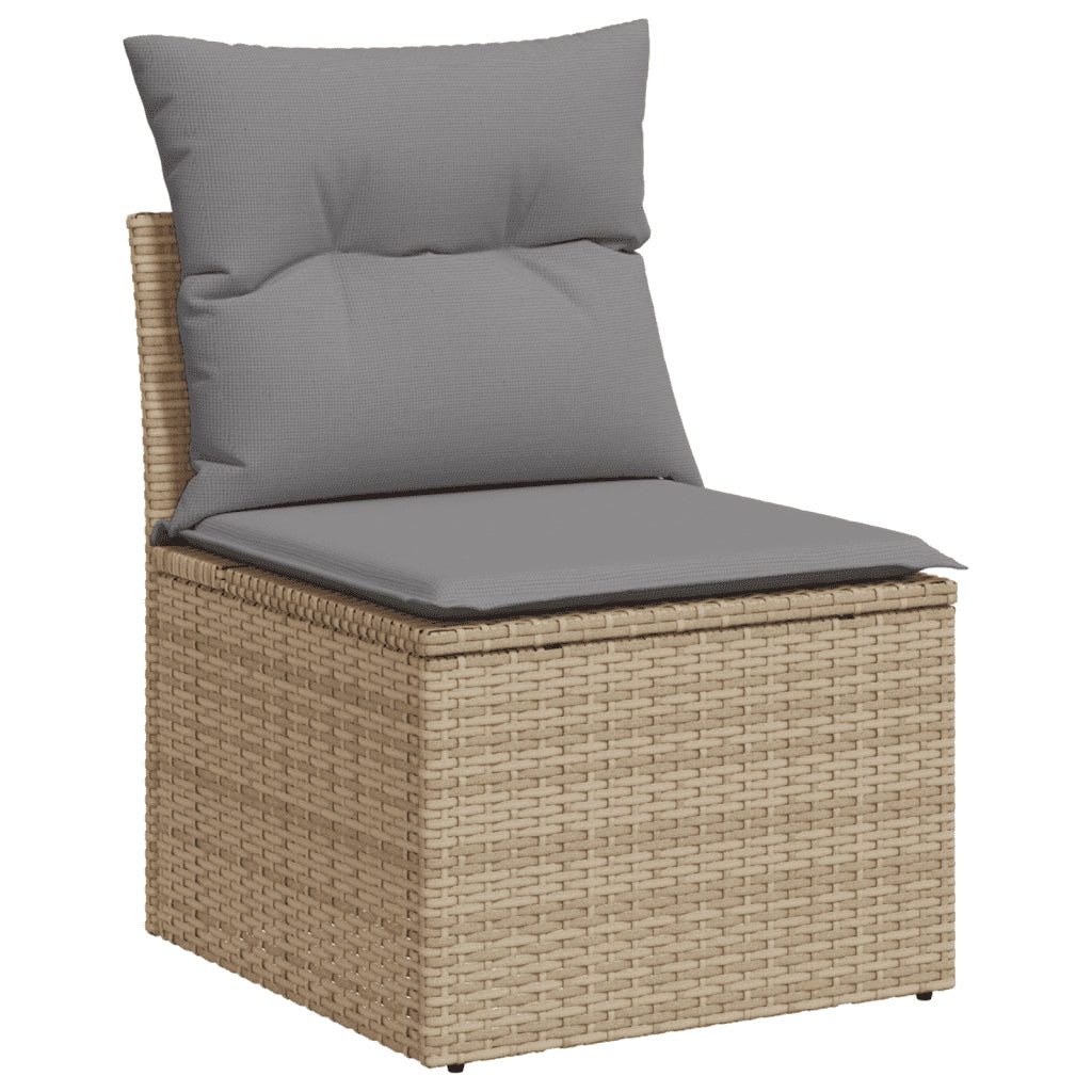 Set Divano da Giardino 5 pz con Cuscini Beige in Polyrattan 3257214