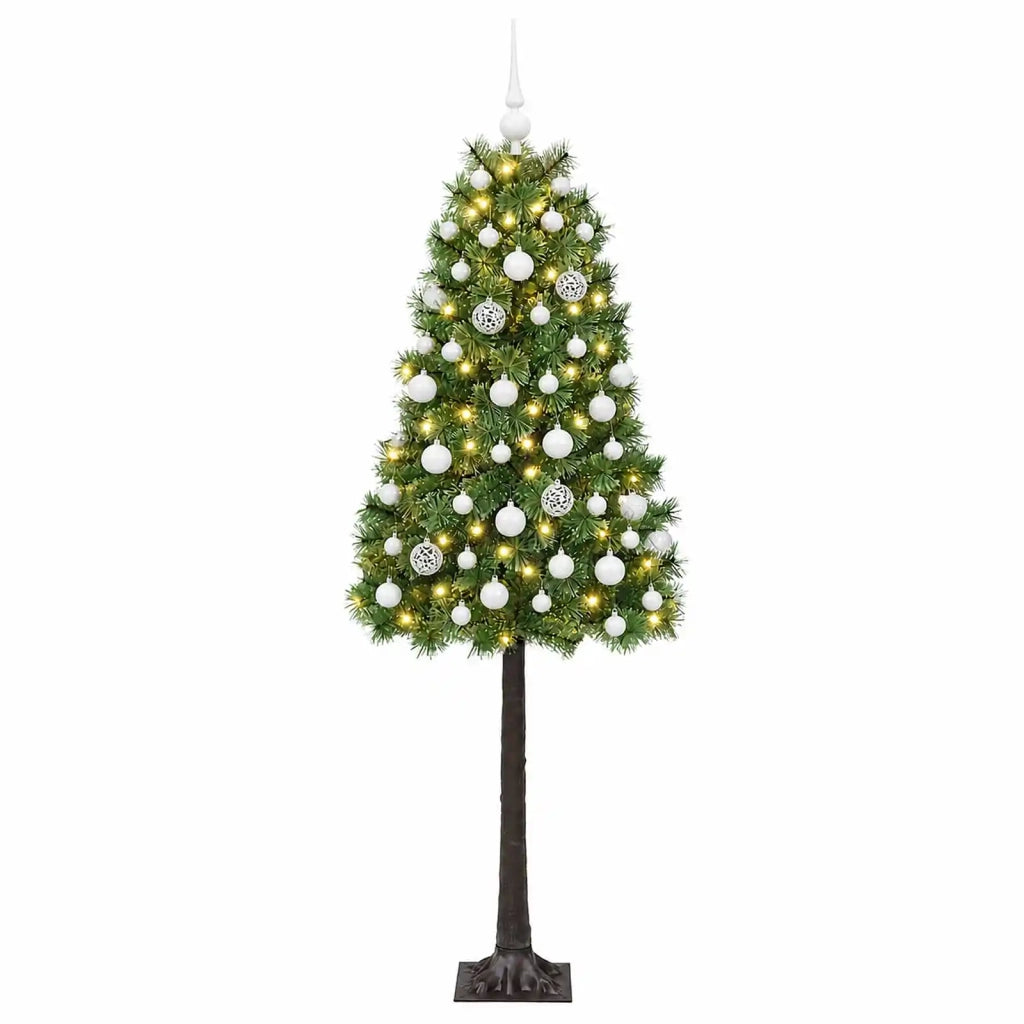 Albero di Natale artificiale con rami snodati e palline 150 cm 3466122