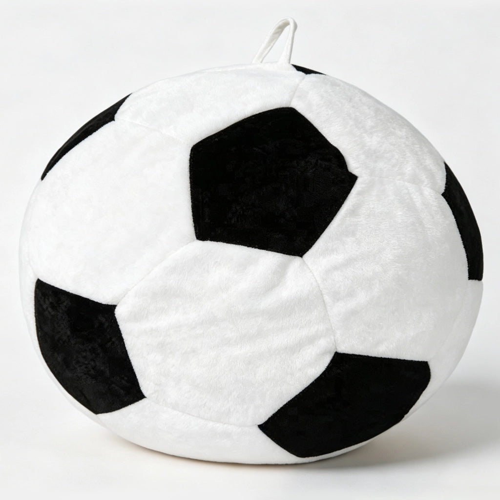 Poltrona pouf rotonda con imbottitura in memory foam e flanella bianco nero