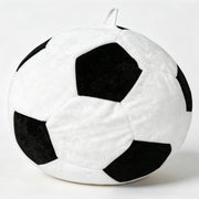 Poltrona pouf rotonda con imbottitura in memory foam e flanella bianco nero