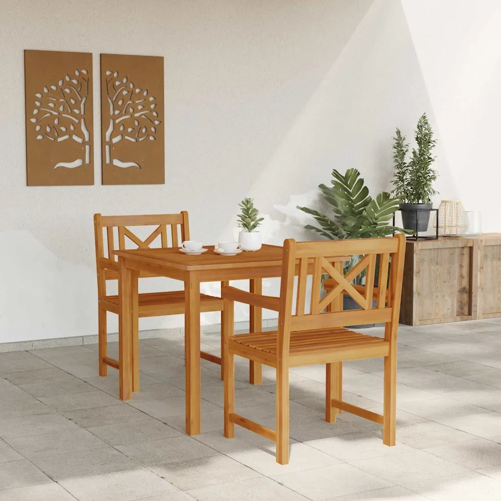 Set da Pranzo per Giardino 3 pcs Marrone 3375656