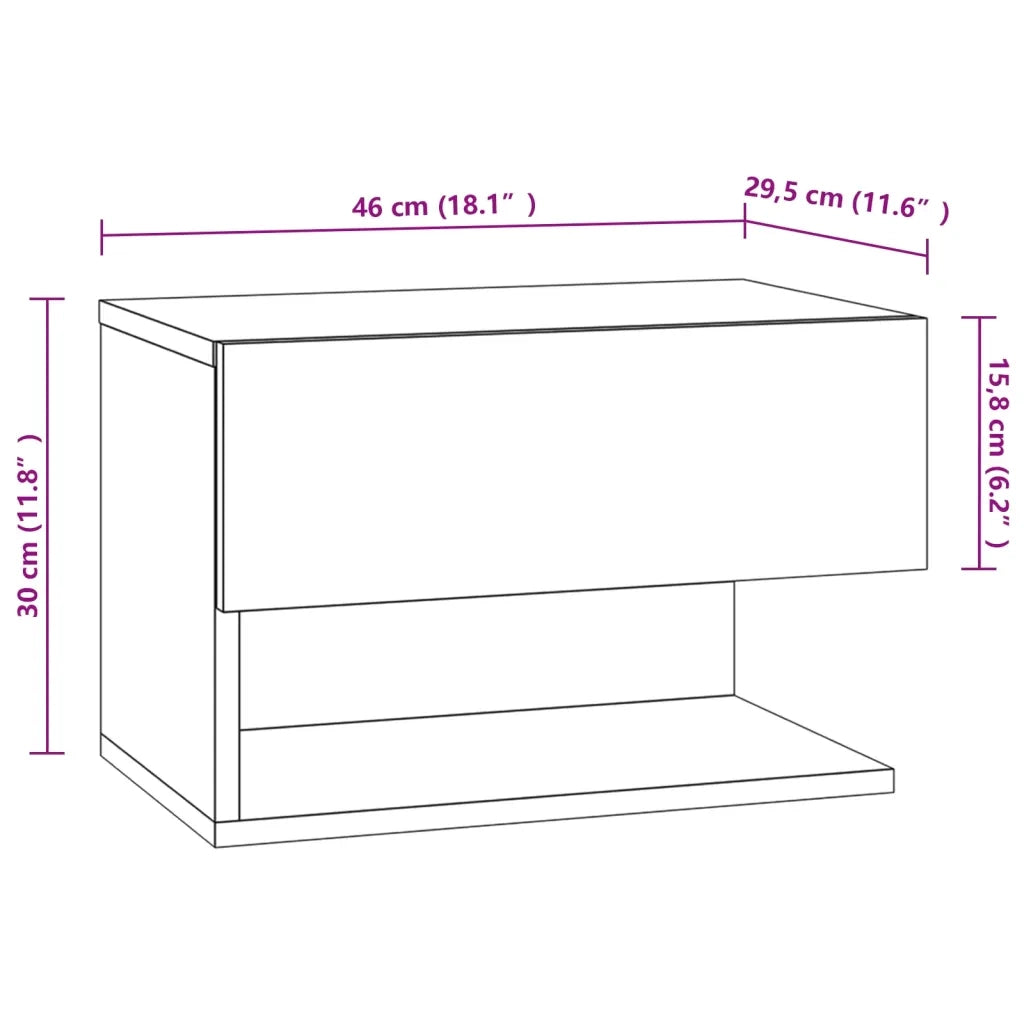 Comodini a Muro 2 pz Grigio Sonoma 816949