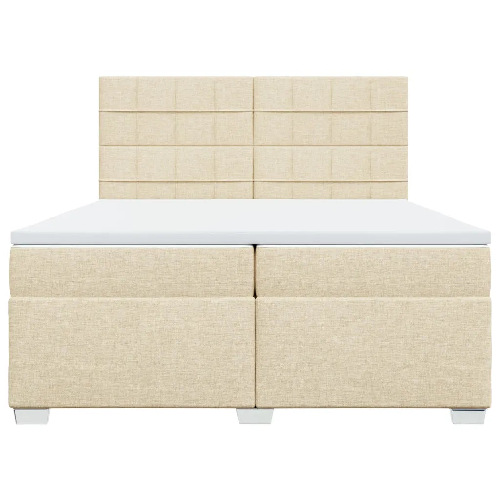 Giroletto a Molle con Materasso Crema 200x200 cm in Tessuto 3292900