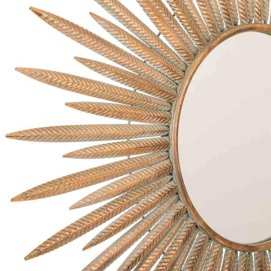 Specchio in metallo dorato 92x3x92h