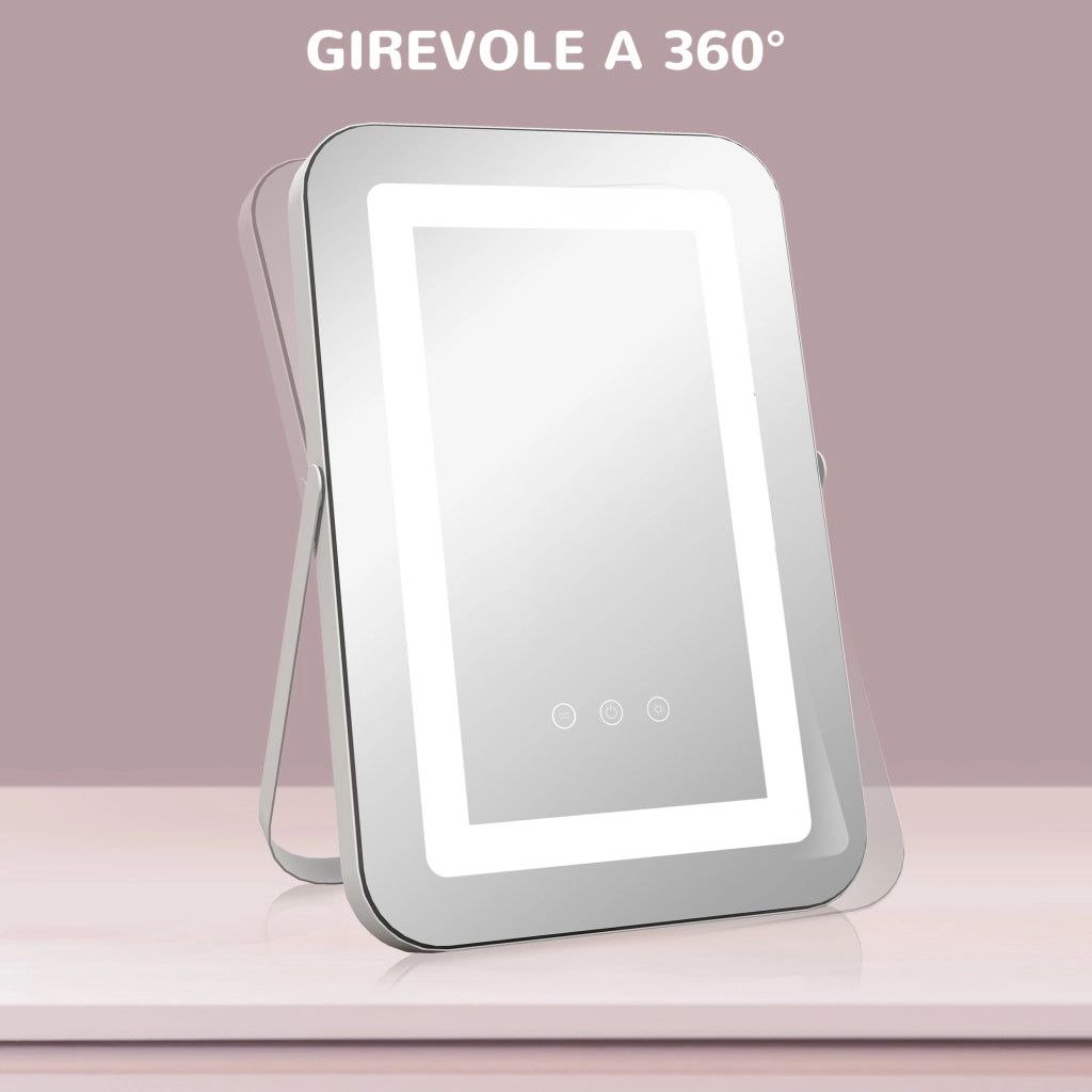 Specchio Trucco con Luci Regolabili ¨C zephmum ¨C Bianco, 31x41.5x3cm