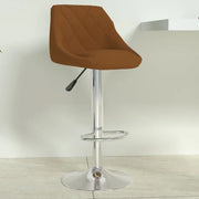 Sgabello da Bar Marrone in Velluto 335292