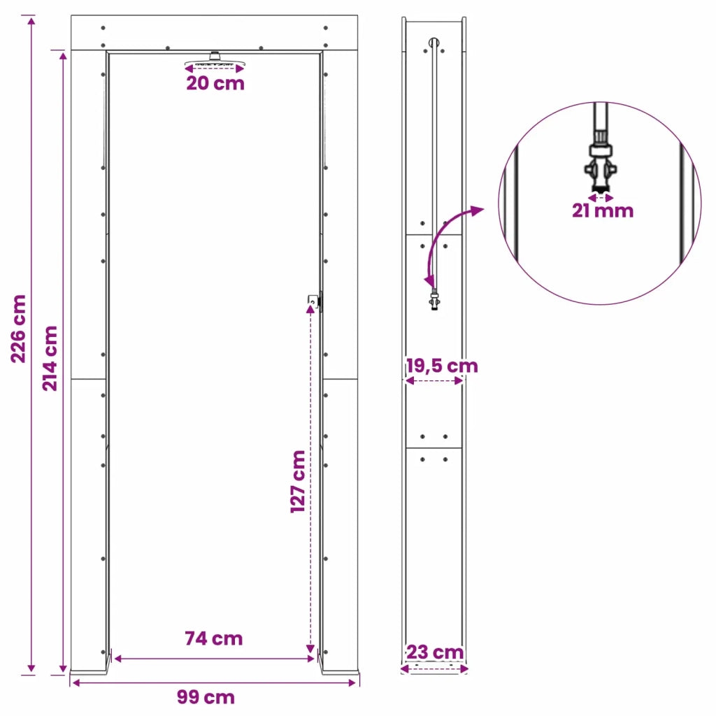 Doccia da esterno 226 cm Bianco 903113