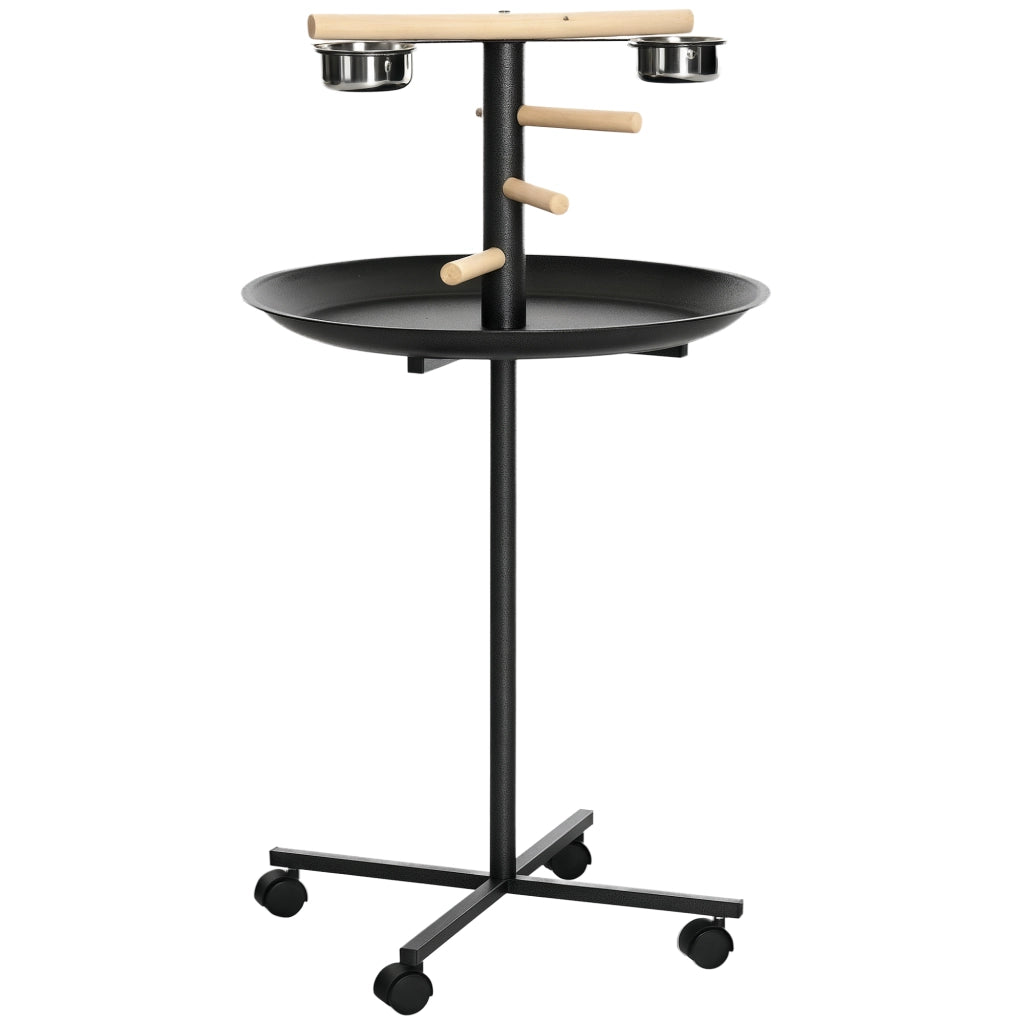 Mangiatoia per uccelli con 2 vaschette in acciaio inox ¨C zephmum ¨C grigio 60x111 cm