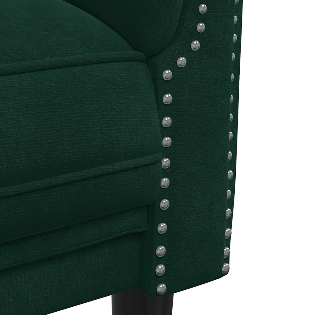 Divano a 3 Posti-Sofa 3 Posti Verde Scuro in Velluto