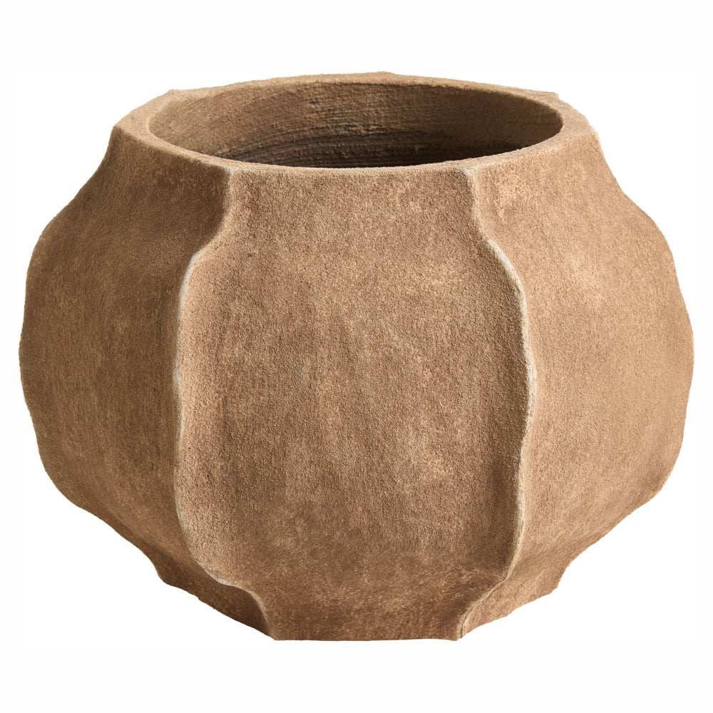 Vaso per piante beige in cemento e fibra di vetro 43 x 29 cm da interno ed esterno