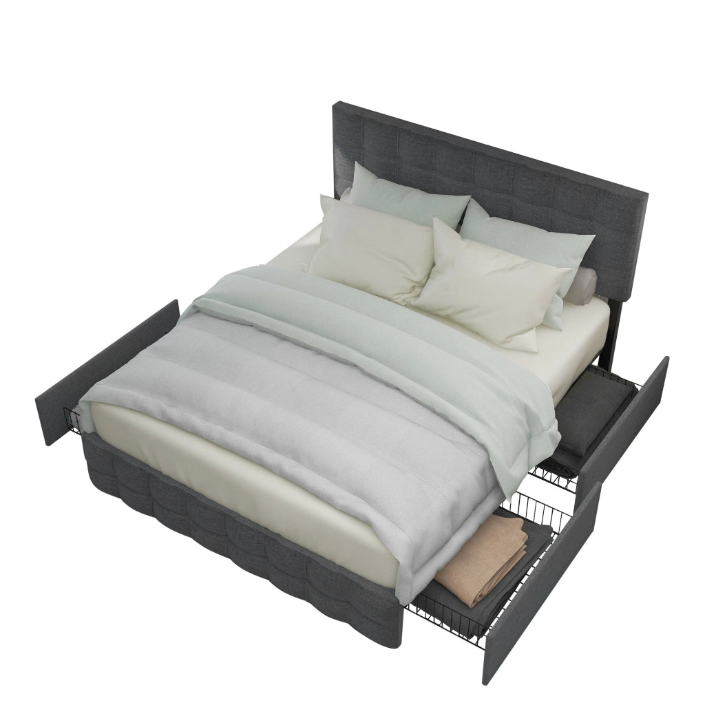 Letto matrimoniale contenitore 140x200 cm grigio