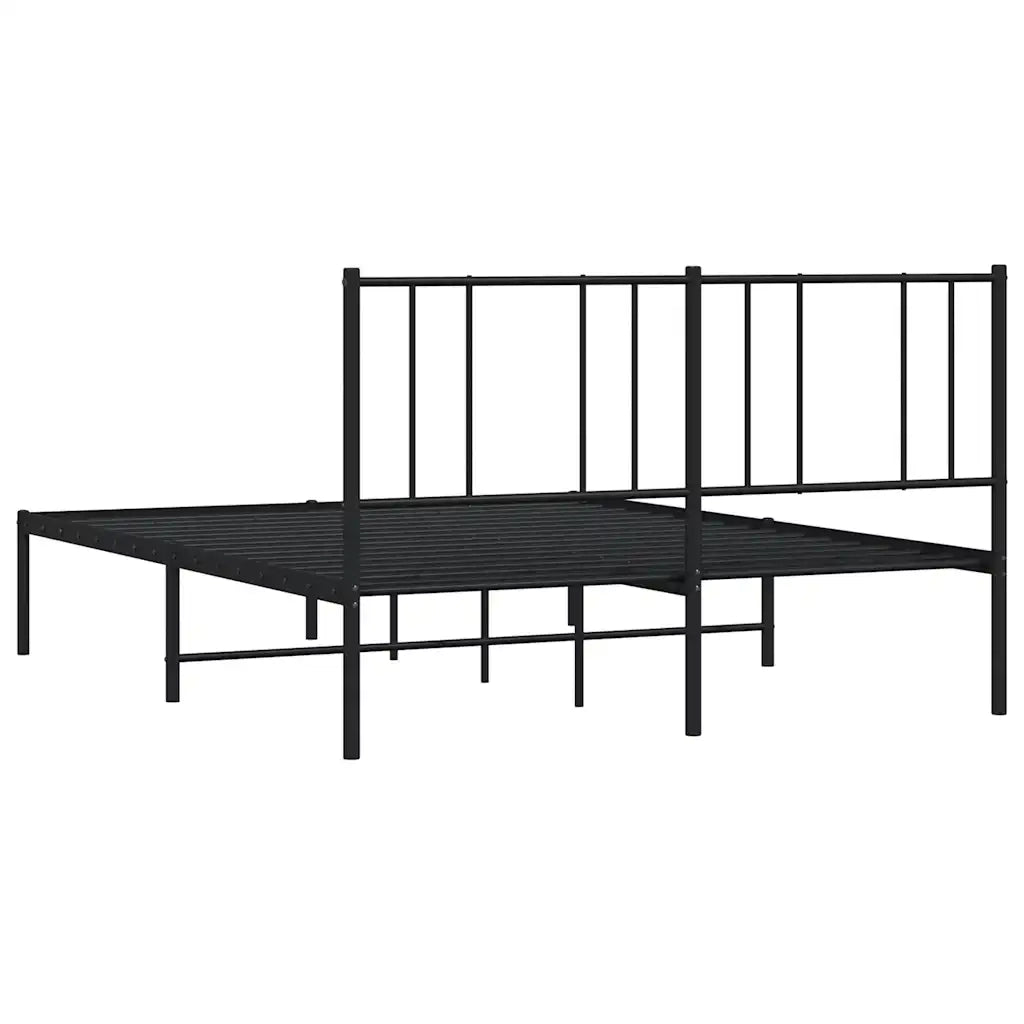Giroletto con Testiera-Struttura Letto con testiera in Metallo Nero 120x200 cm 643415