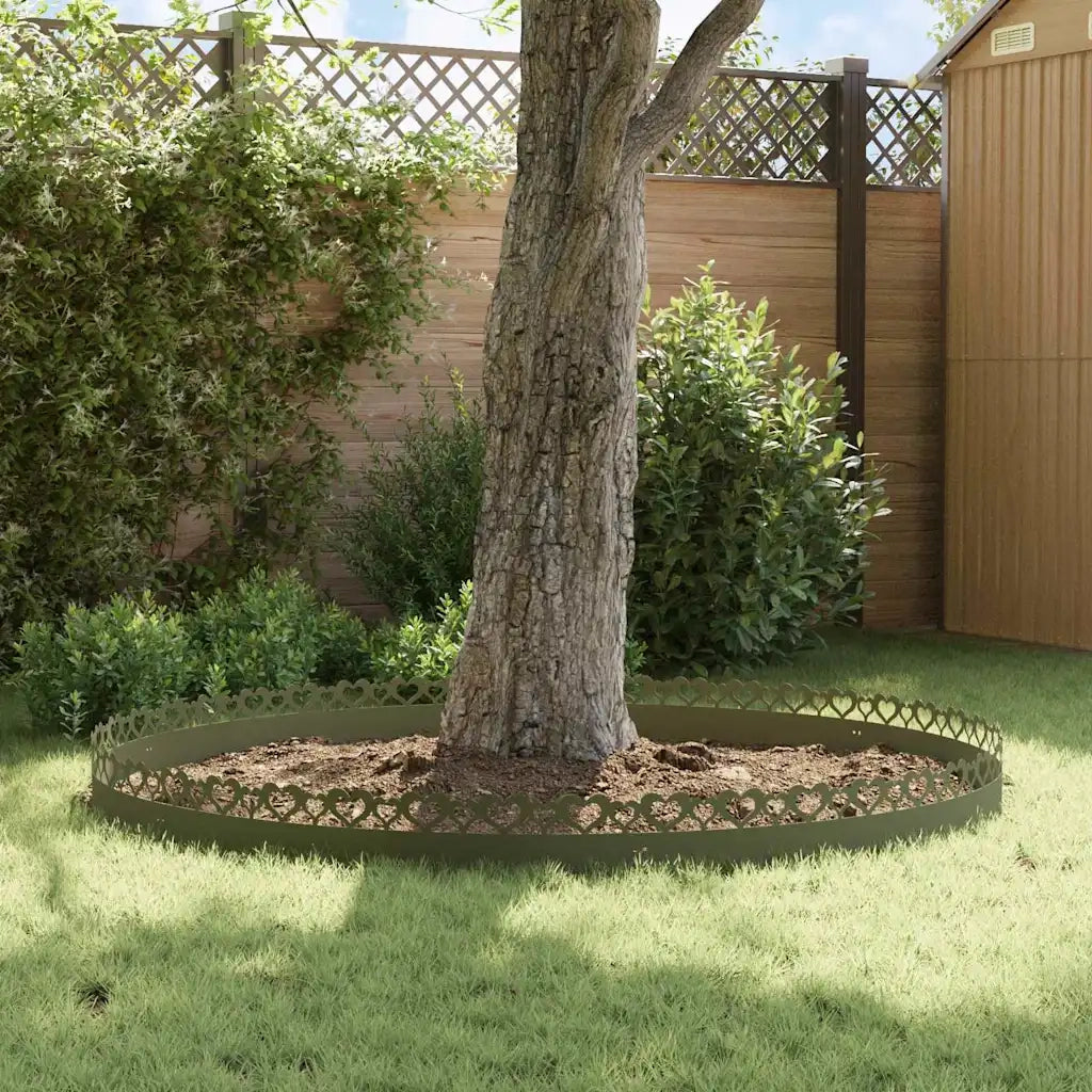 Bordure per prato 10 pcs Verde oliva 103 x 0,05 x 22 cm Acciaio 874837