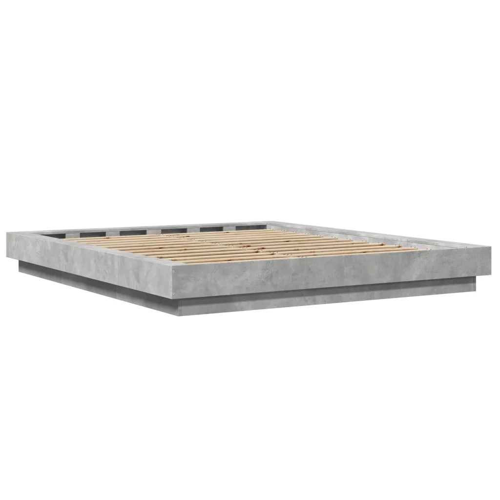 Giroletto Luci LED Grigio Cemento 150x200 cm Legno Multistrato 3281094