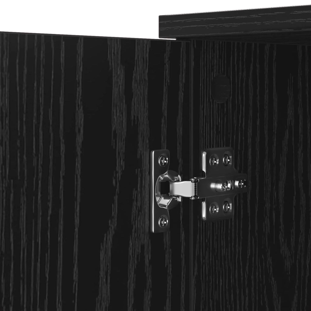 Credenza | Madia | Buffet da pranzo | Armadio da pranzo Rovere Nero 59 x 39 x 80 cm Legno multistrato