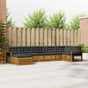 Set divani 7 pcs Naturale e Antracite Legno di Acacia Massello 3373832