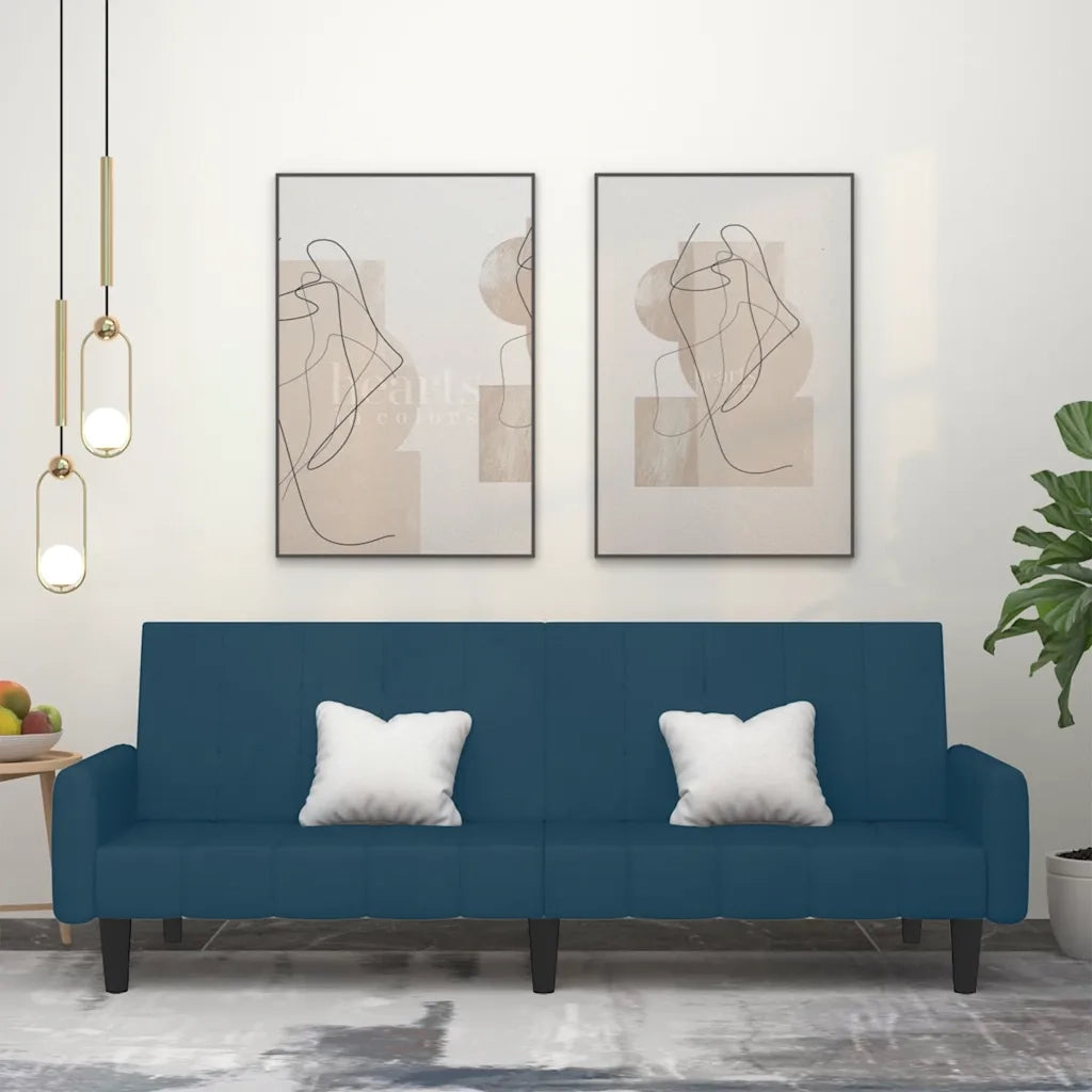 Divano letto | Sof¨¤ letto | Letto singolo a 2 Posti Blu in Velluto