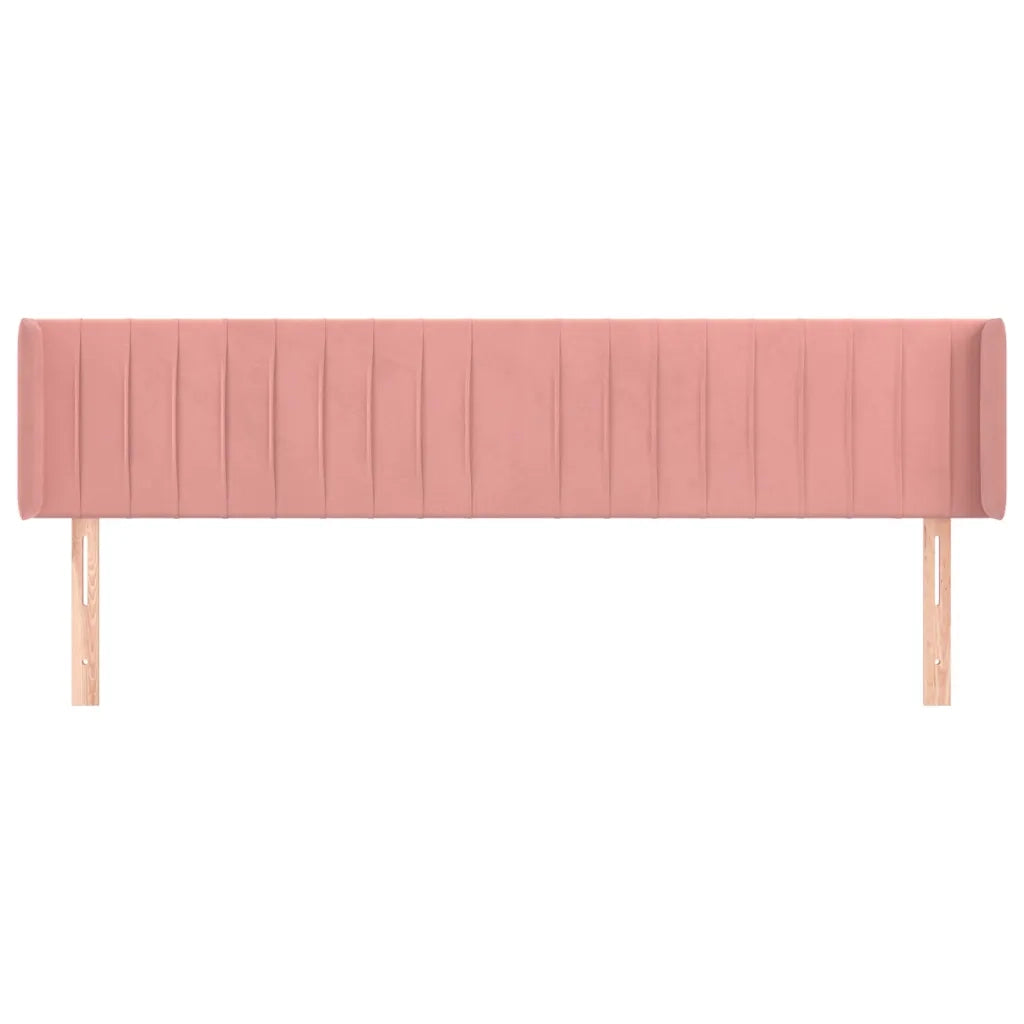 Testiera | Testata ad Orecchio Rosa 183x16x78/88 cm in Velluto