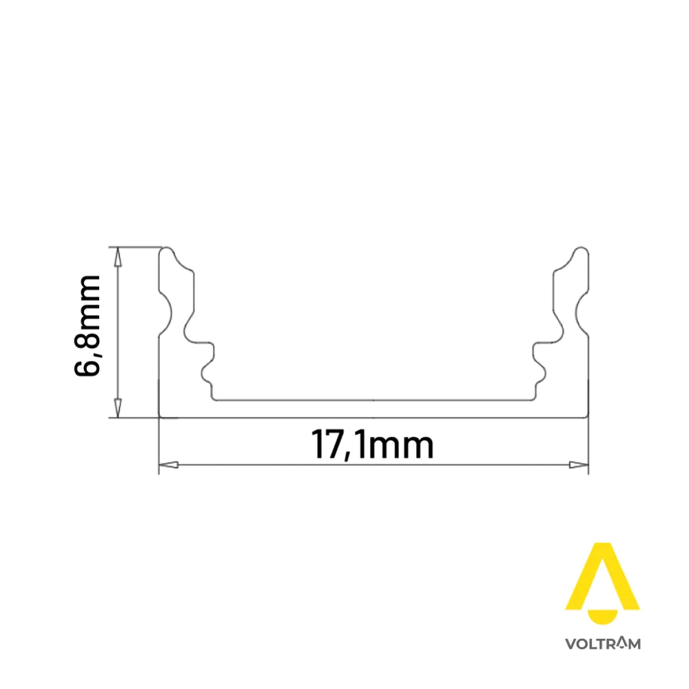 Profilo slim in alluminio nero 1mt per striscia led