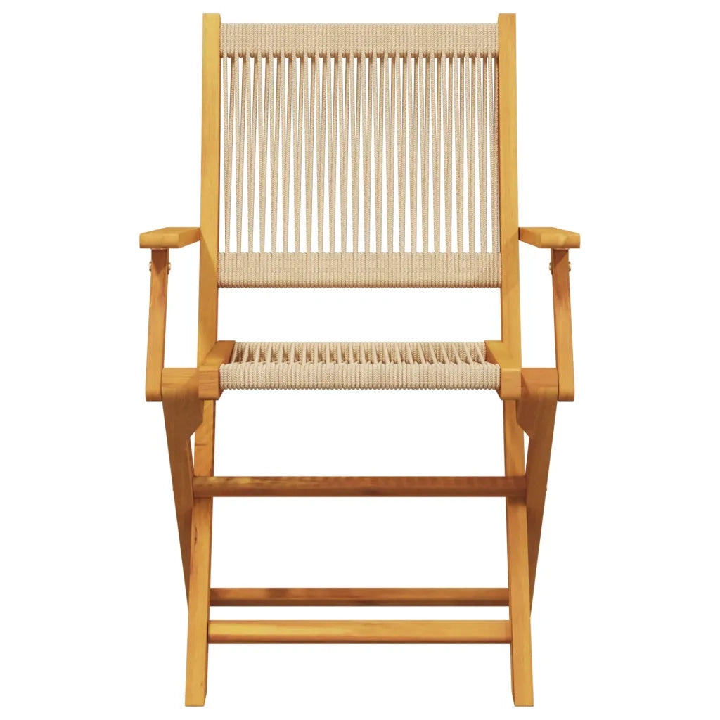 Set da Bistrot 3pz Beige in Polipropilene e Legno Massello 3281807