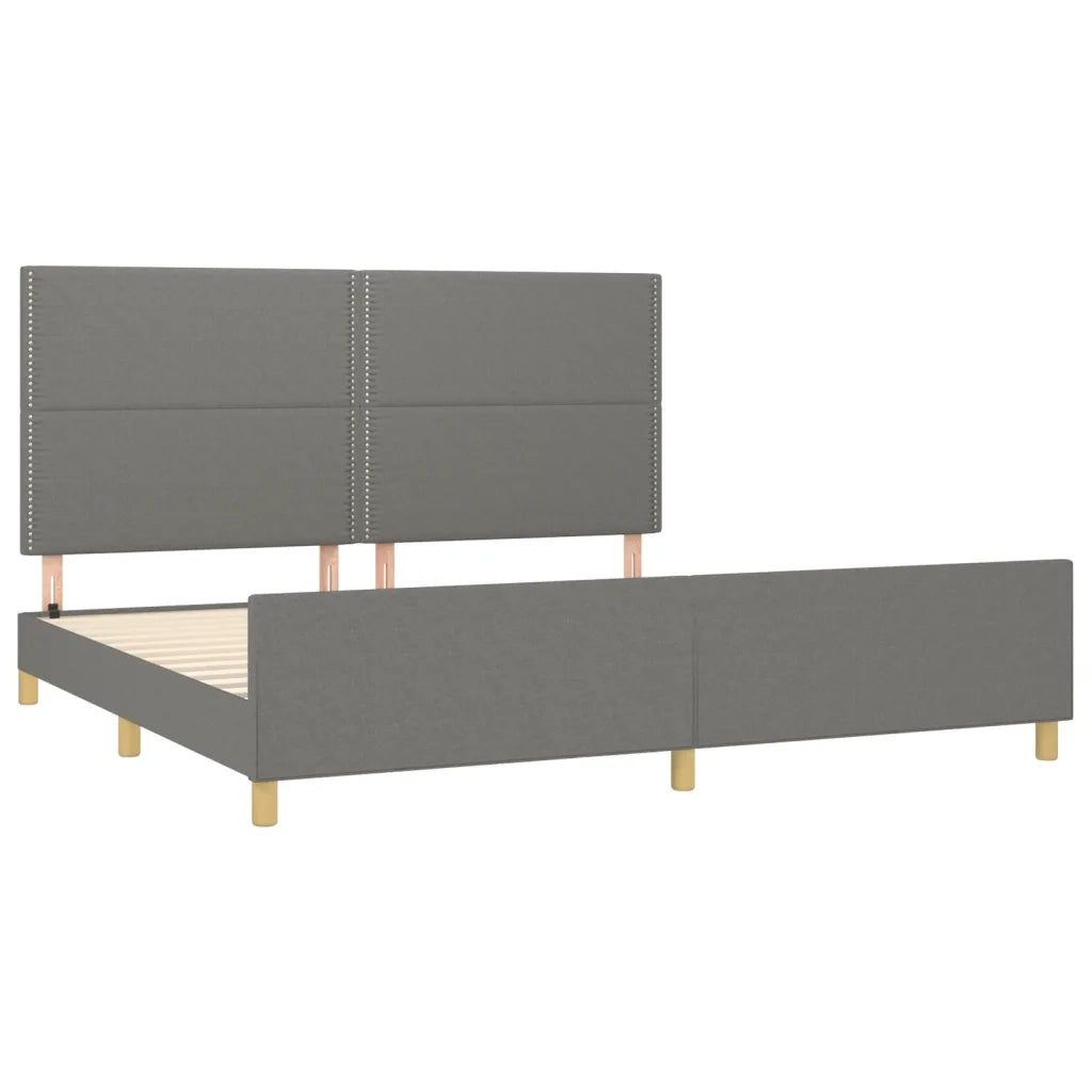 Giroletto senza Materasso Grigio Scuro 200x200 cm Tessuto 3125001