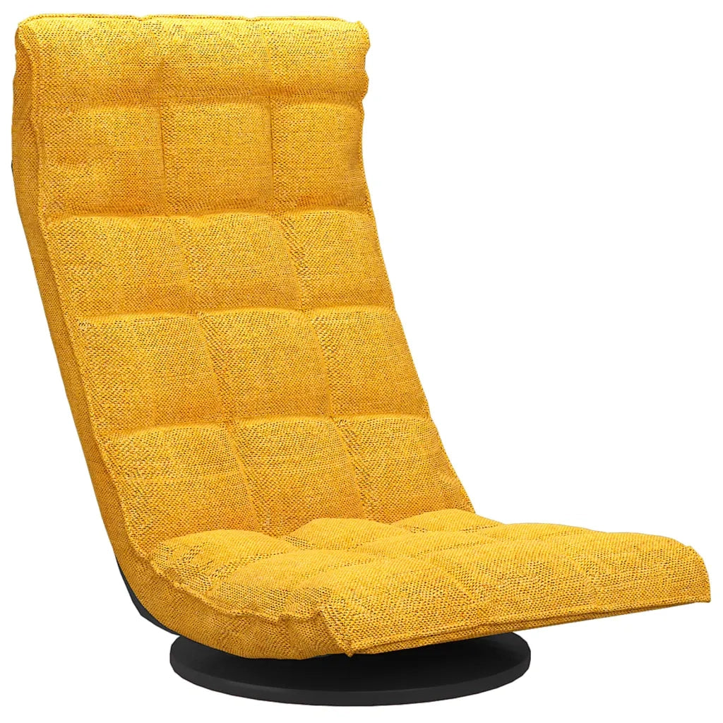 Sedia da Pavimento Girevole Giallo Senape in Tessuto 336581