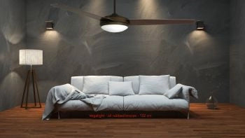 Vam Ventilatore da soffitto Grafite 132 cm con luce e telecomando con sensore temperatura