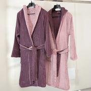 Selesi, Accappatoio 100% Cotone con Cappuccio Reversibile, Rosa