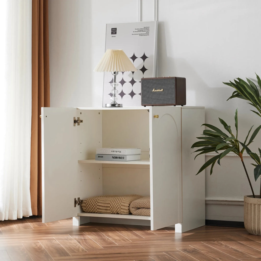 Sideboard 2 ante, crema-bianco, 80x40x80 cm