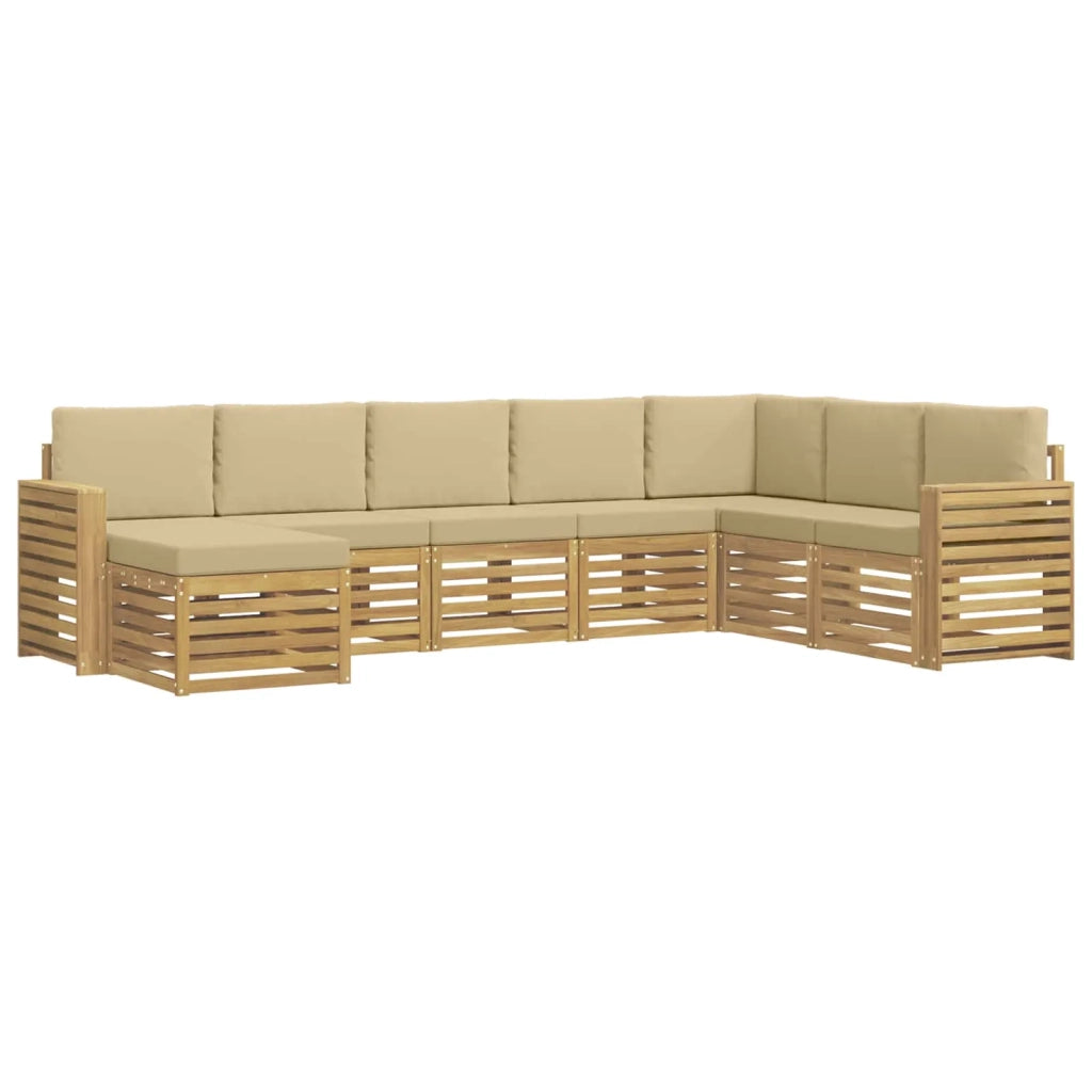 Set di divani da esterno 8 pcs Bianco e Beige 3392323